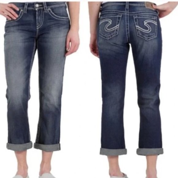 EUC Silver Natsuki Cuffed Denim Capri Jean - Picture 3 of 9